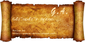 Gáspár Anton névjegykártya