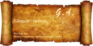 Gáspár Anton névjegykártya